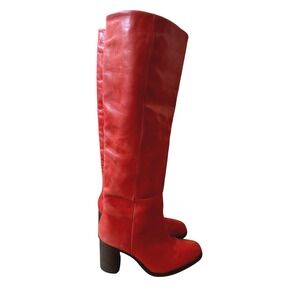 Free People Red Grayson leather Tall Boots Size 37